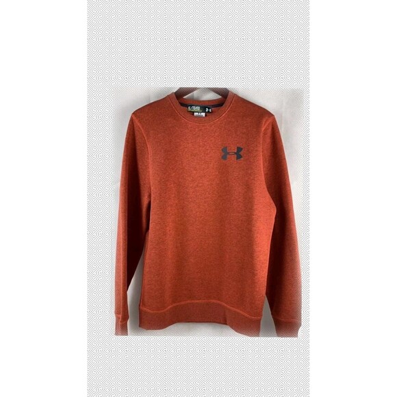 UNDER ARMOUR Crewneck Long Sleeve Sweatshirt Sweater Orange Men Pre-Owned XL - Picture 1 of 5
